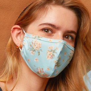 2/$15 Re-usable Soft Face Mask in MINT FLORAL